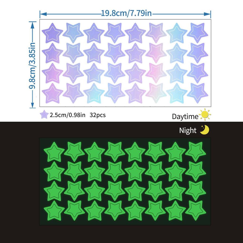 Colorful Starry Sky Luminous Wall Decals - Self-Adhesive Fluorescent Meteor Decorations for Children's Rooms and Cabinets