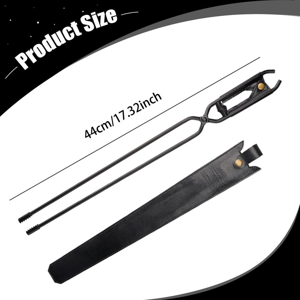 Campfire Tongs Fireplace Anti Scald High Temperature Resistance Practical with PU Leather