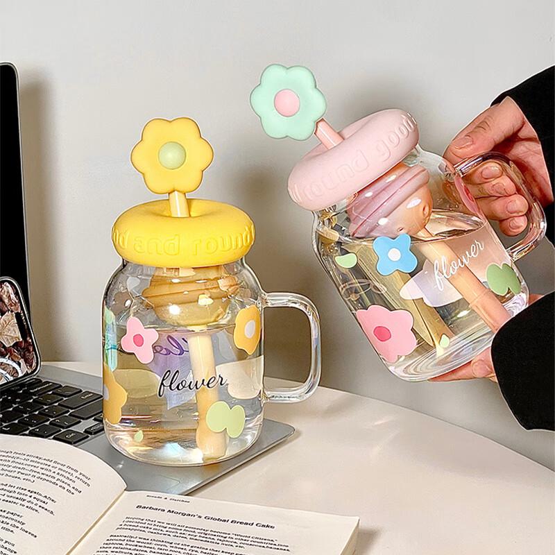 Changbaosen Heat-Resistant Glass Water Bottle with Infuser and Straw