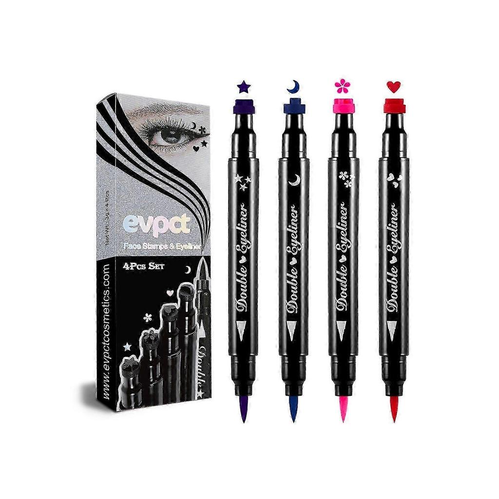 2 In1 Eyeliner Stamp Liquid Eyeliner Pencil Waterproof Quick-Dry Double Head Stamps