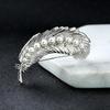Lanhao Korean Palace Style Brooch: Gold Pearl Feather Retro Corsage, Versatile Women's Accessory XZ336
