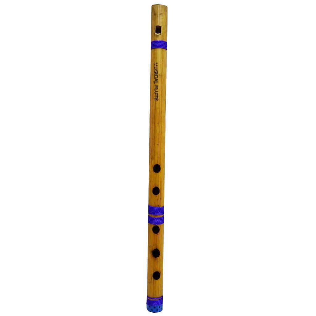 Traditional Indian Brown Handmade Wooden Bansuri Bamboo Flute Musical