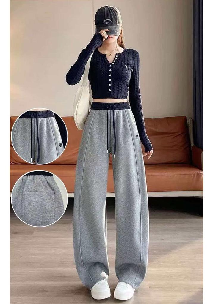 Versatile Red High-Waisted Casual Plus Size Pants for Middle-Aged and Elderly Women - Comfortable, Slimming, Sports-Ready Fit