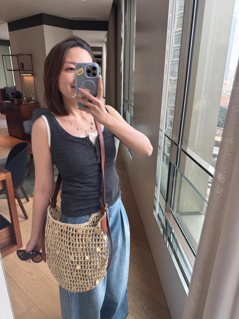 NEW Summer Women's Rattan Crochet Beach Tote Handbag Vintage Straw Woven Shoulder Bag for Casual Commute