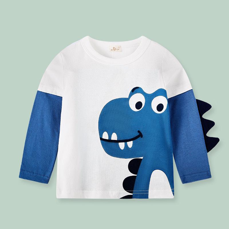 Boys' 3D Dinosaur Long-Sleeved T-Shirt Base Layer