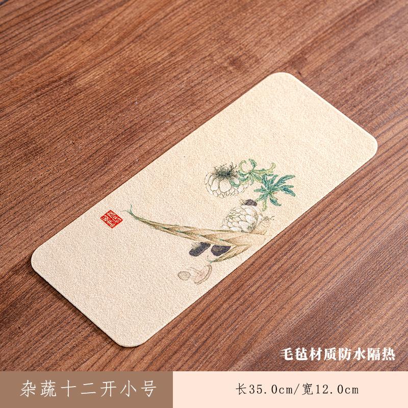 Verschiedenes Gemüse Zwölf Öffnungen Rechteckige Teeuntersetzer Zen Getränkeuntersetzer Esstischdecke Matte Chinesisches Tee-Set Handwerk