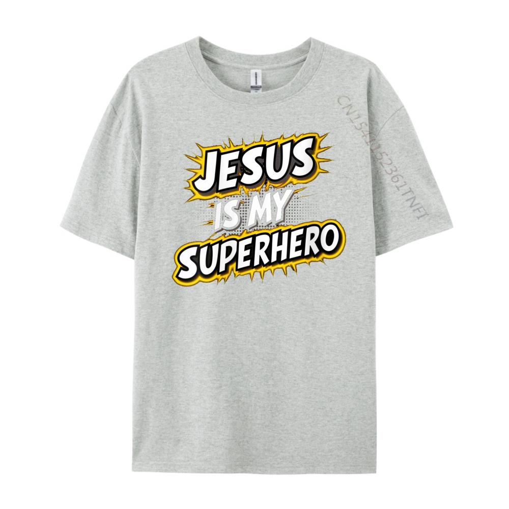 Womens Jesus Is My Superhero Christian God Religious Comic Boy Graphic Tees Unisex Unisex's Shirt harajuku clothing