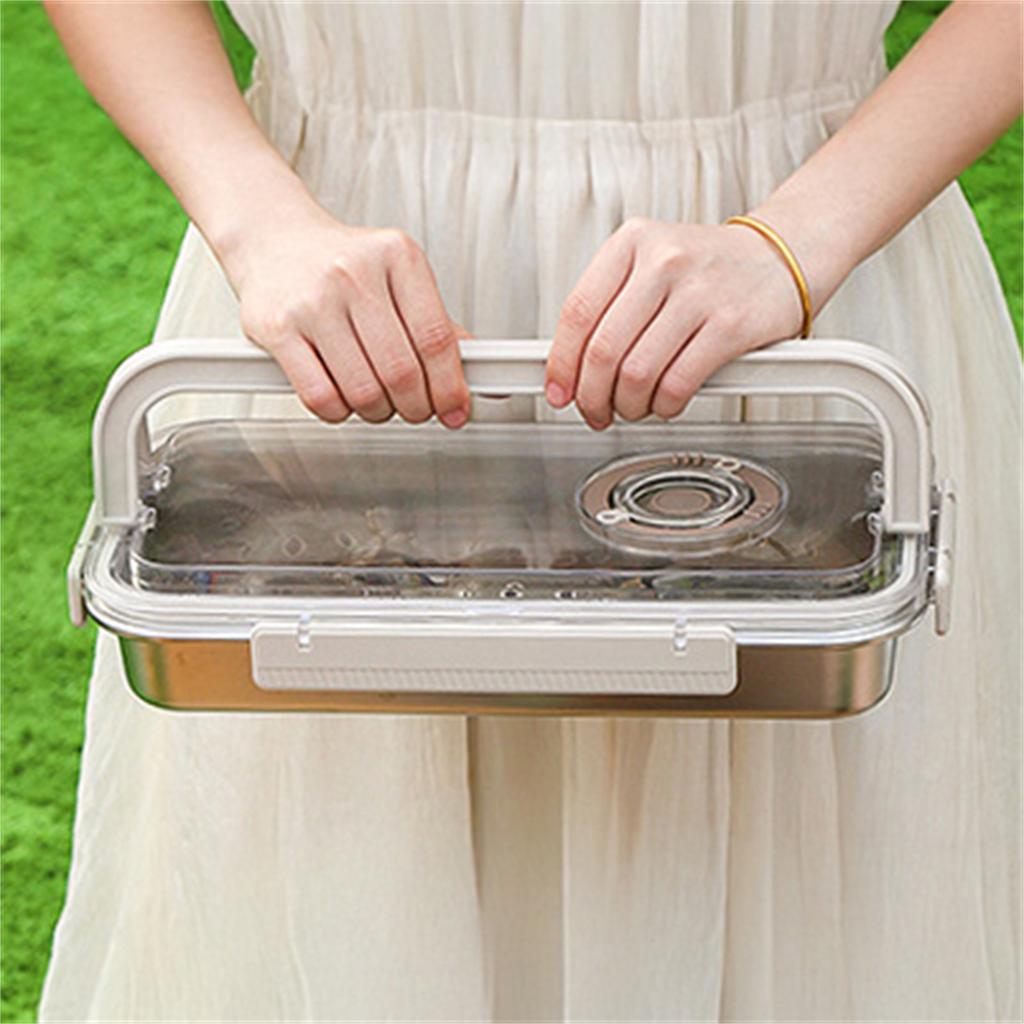 304 Stainless Steel Food Storage Container 2200ml-5800ml Capacity Portable Design For Outdoor Travel Home Use
