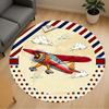 1pc Airplane Clouds Round Chair Mat Office Area Rug - Non-Slip, Floor Mat for Office, Bedroom, and Indoor Decor P127239