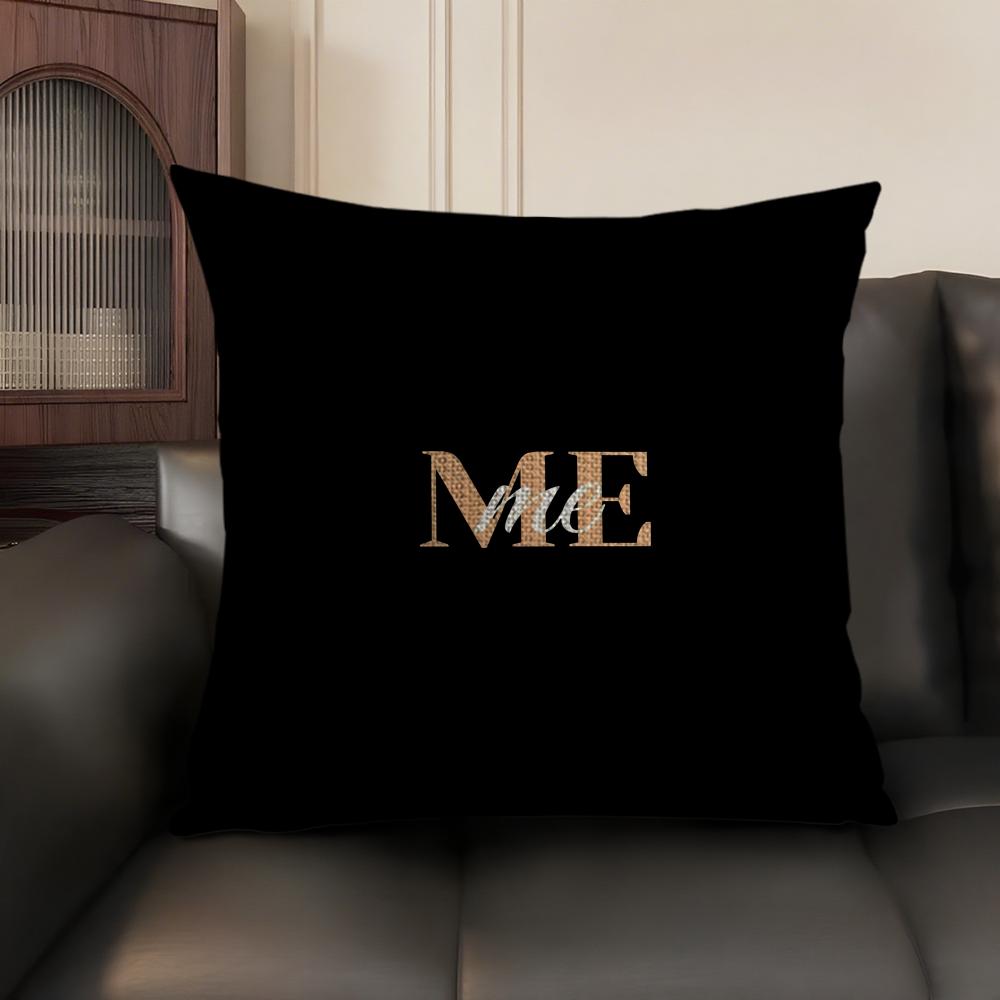 Simplicity Pattern Love Cushion Cover Natural Linen Organic Fabric Double-Sided Printing Sofa Home Decor Gift Pillow Case