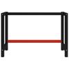 vidaXL Werkbankgestell Metall 120x57x79 cm Schwarz und Rot