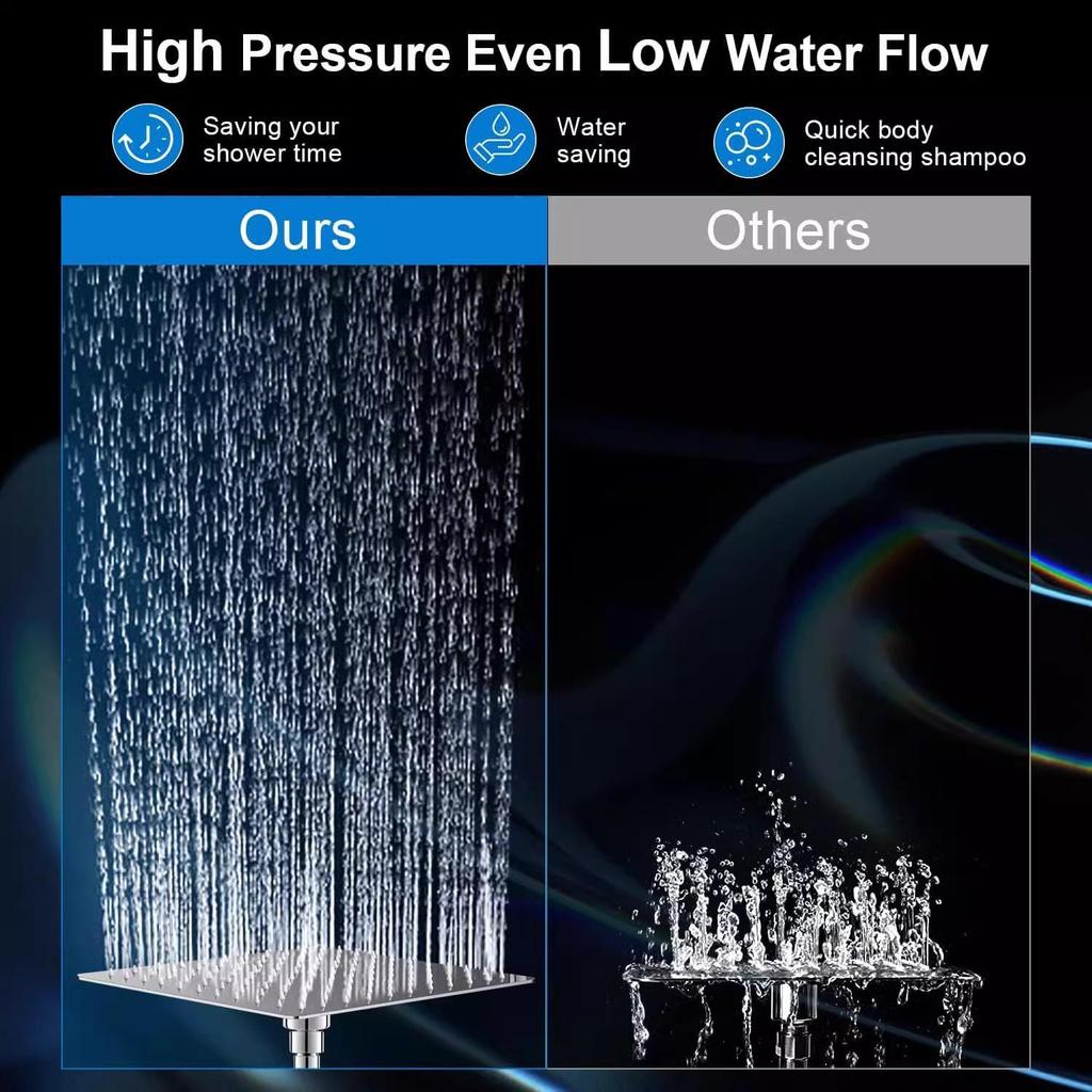 Electroplated Stainless Steel Shower Set with Adjustable Arm and Handheld Multi-functional Shower Head.