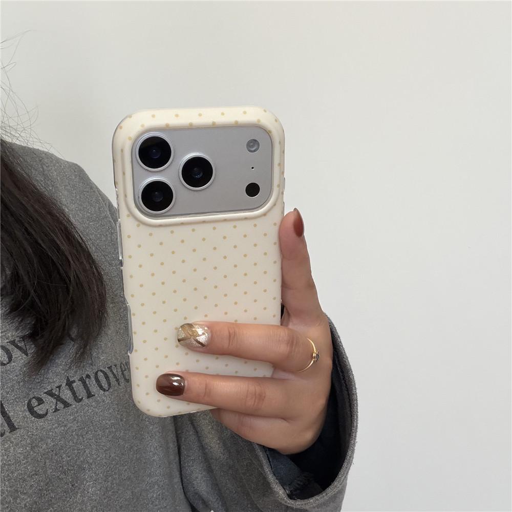 Korean Style Polka Dot Phone Case for Apple 17 Pro Max & 15 Pro Max - Soft IMD13/1