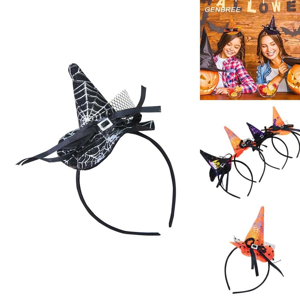 Halloween Witch Hat Headband Pumpkin Hair Hoop Spider Web Costume Party Props