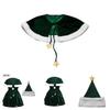 Luxury Xmas Velvet Women Christmas Tree Outfit Dress Cloak Hat Party Props Plus Size