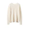 Lekasha 100% Pure Cashmere Hollow-Out Cardigan, Women's Long-Sleeve, Round-Neck Top
