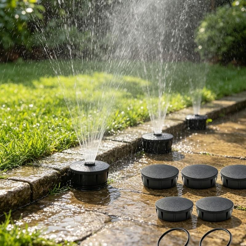 Sprinkler Replacement Cap with Fluoroelastomer Component and ABS Housing for Lawn and Garden Irrigation Maintenance