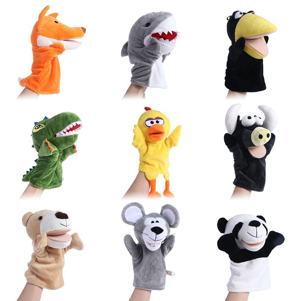Educational Toys Bear Shark Stuffed Animals Dinosaur Stuffed Toys Animal Puppet Finger Puppet Plushed Doll Hand Finger Puppet