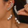 2026 New Classic Elegant Imitation Pearl Pendant Women's Crystal Long Tassel Exquisite Pendant Earrings Fashion Wedding Zircon