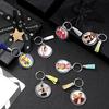 50pcs Fringe Key Rings Blank Photo Frame Keychain Phone Hangings Decoration