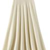 Women's High-Waist Mid-Length Wool Pleated A-Line Skirt for Autumn/Winter