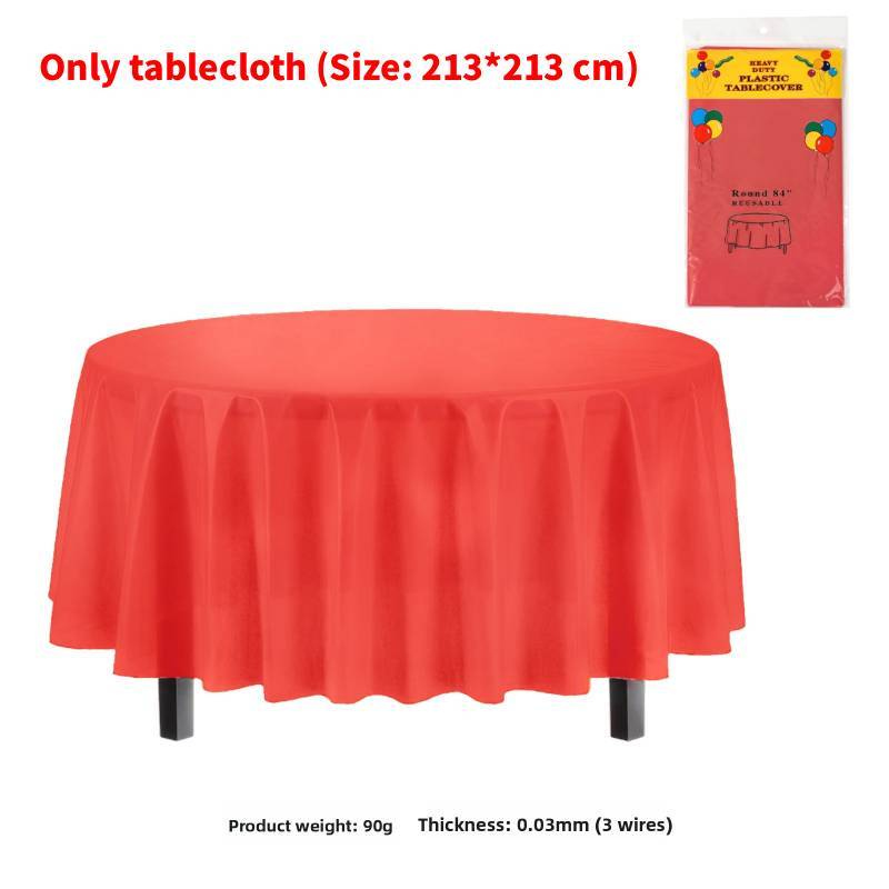Classic Disposable Round Plastic Disposable Tablecloth With Waterproof Finish For Party Events And Hotel Use