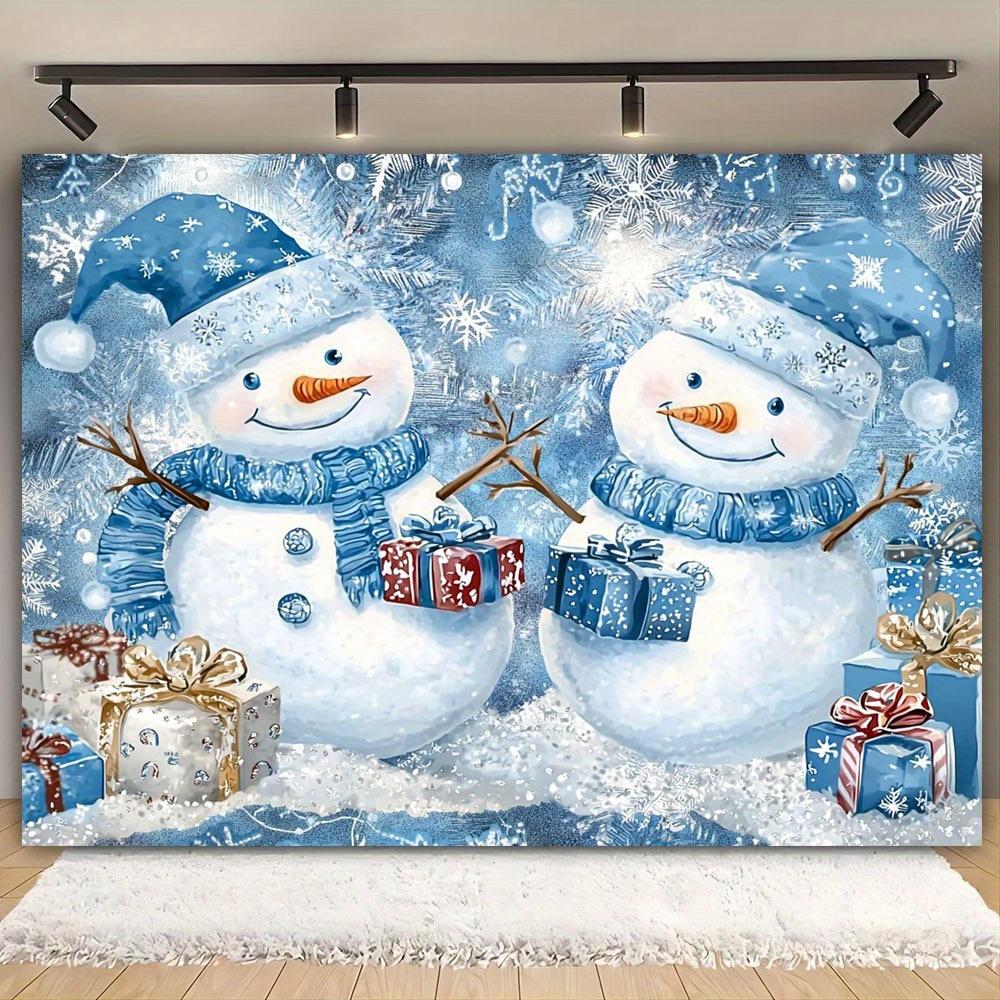 2D plane, 1 piece of snowman window Christmas party backdrop, suitable for weddings, birthdays, and baby showersZL