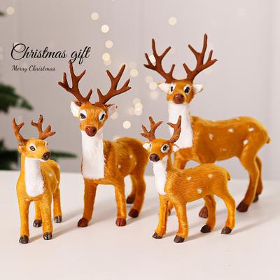 Christmas Deer Ornaments Simulated Sika Deer Simulated Christmas Elk Giraffe Model Imitation Fur Animal Holiday Decoration