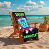 1PC Custom Name "80s Retro Vibes" Beach Towel Highly Absorbent And Sand-Resistant Towel for Swimming, Pool, Yoga, And Travel Lightweight