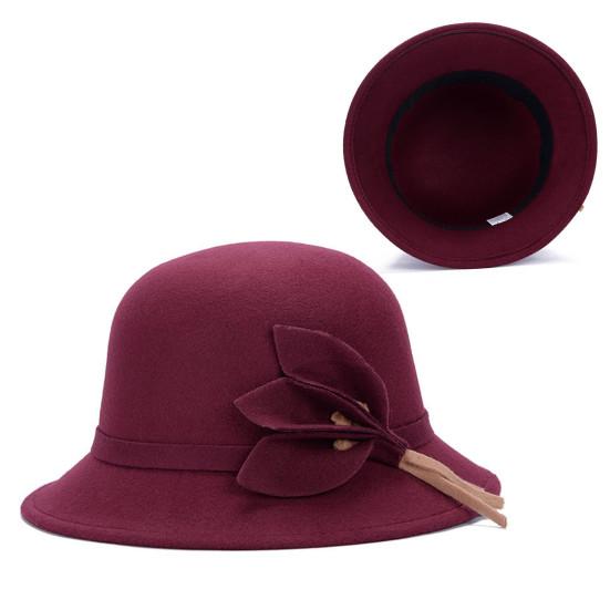 Women Hat Eye-catching British Style Faux Wool Vintage Felt Bowler Women Hat for Autumn