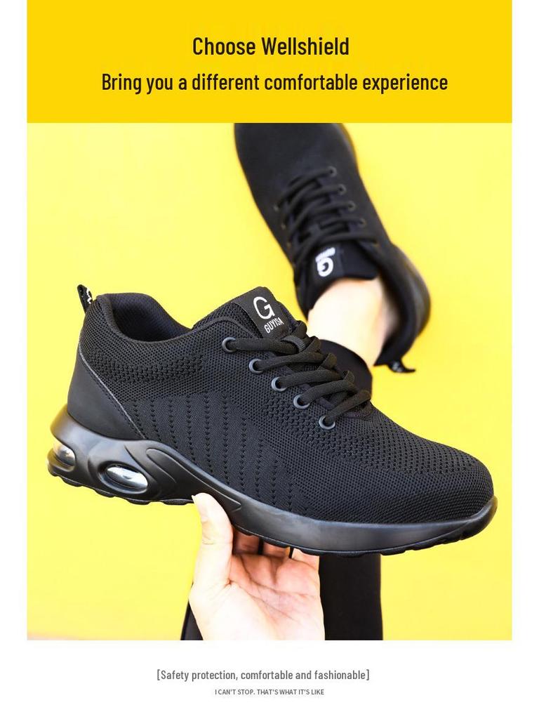 Męskie Lekkie Oddychające Antystatyczne Buty ze Stalowym Noskiem - Odporne na Zgniecenia, Odporne na Przebicie, Pyłoszczelne, Gotowe na Lato.