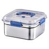 Large Capacity Stainless Steel Crisper With Handle Airtight Lid Leak-Proof Lunch Box Rectangular Fresh-Keeping Box Refrigerator