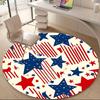 1pc Stars Stripes Office Round Area Rug, Indoor Mat Suitable ForOffice, Under Office Chairs Bedroom Living Room Home Decor, Room Deco Q158