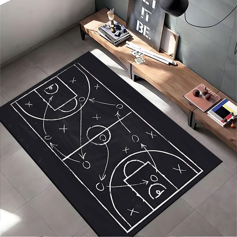 Basketball Strategy Chalkboard suitable as a non-slip mat for the living room or bedroom sofa