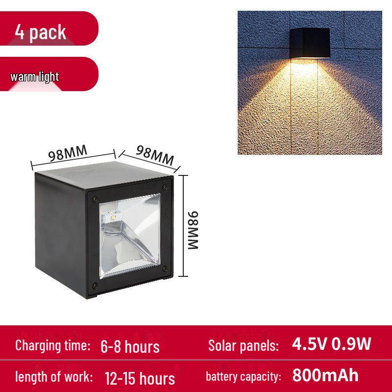 Solar Waterproof Wall Lamps for Garden, Villa, Courtyard, Balcony, and Fence Lighting