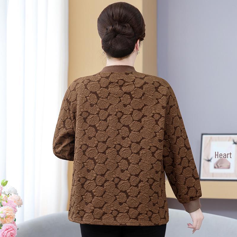 Podzimní kabát čínského stylu pro ženy středního věku ve větších velikostech - Elegantní krátká bunda