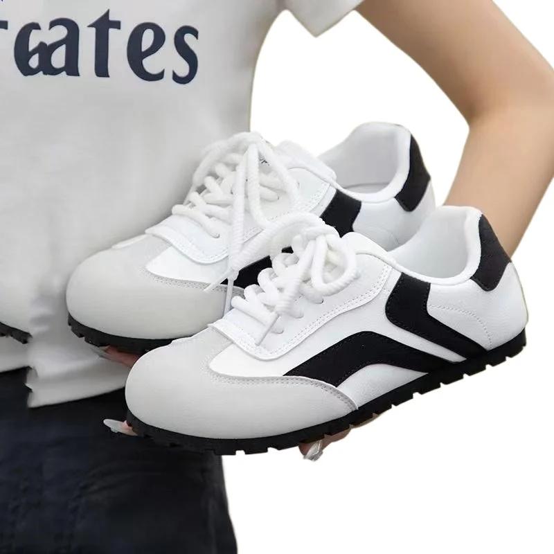 Fashion Women's Shoes 2024 Fashion Front Lace-up Women's Vulcanize Shoes Hot Sale Color Matching New Round Head Comfortable Casual Shoes