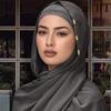 Solid Chiffon Hijab With Scarf Buckle Set Muslim Woman Hijabs Shawls Soft Islimic Turban Headband And Metal Hollow Buckle Set