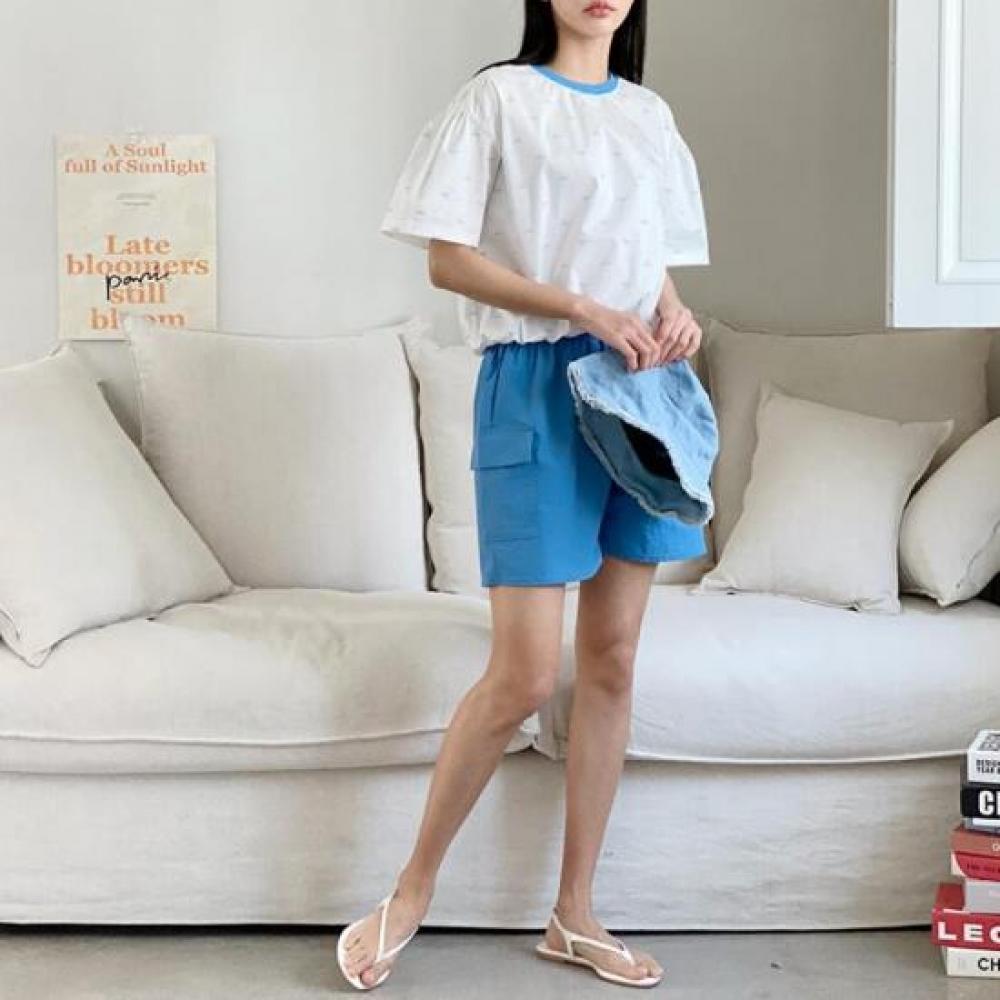 New Arrivals Open Run Women Summer Vacation Look Crinkly Cargo Shorts