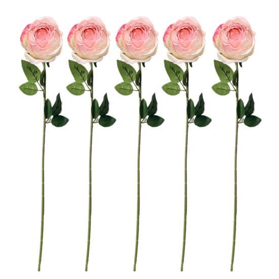 Artificial Roses Long-lasting Faux Silk Flowers Realistic Fake Roses with Flexible Stems for Vase Flower Arrangements Home Wedding Decor