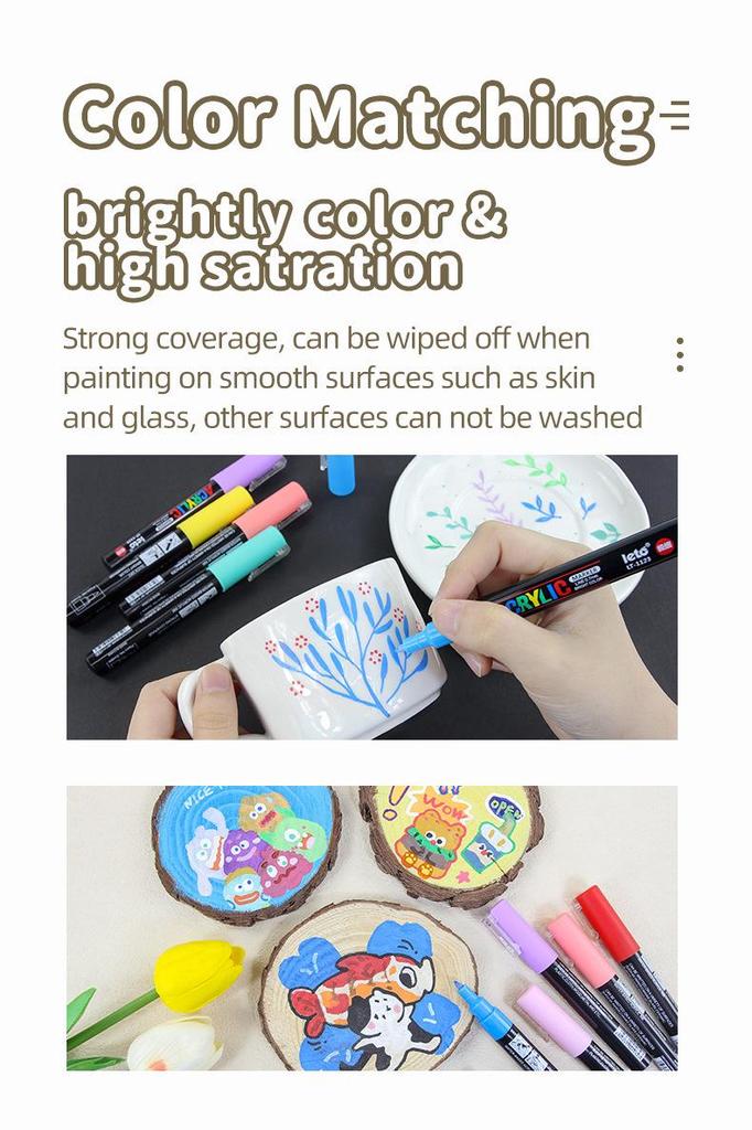 Acrylmarker Stift, UNI Mitsubishi POSCA-Stil, Wasserbasiert für Kunst, Hervorheben, Zeichnen, Anime & Handbemalung