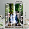 Forest Waterfall Curtain Green Rainforest Tropical Tree Plant Jungle Nature Scenery Landscape Window Drapes Curtains Set Of 2 Made Polyester