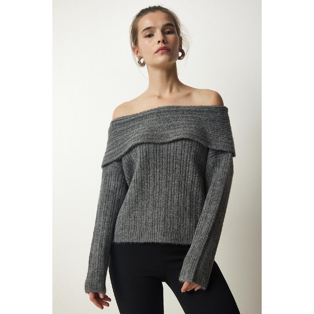 Pulover tricot cu guler Madonna roșu de damă Pf00049