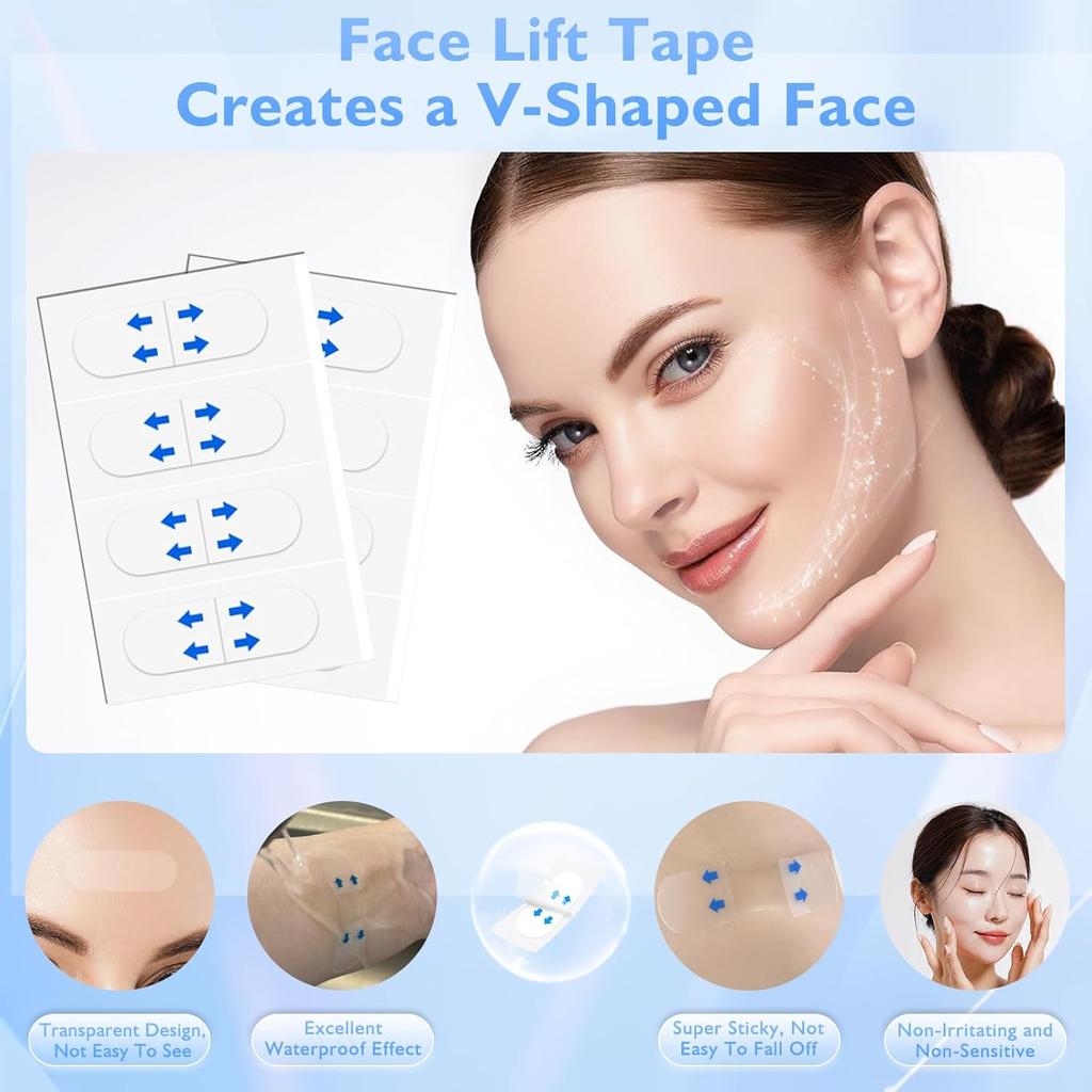 NBF Face Lift Tape Invisible, Face Tape Lifting Invisible,Facelift Tape for Makeup Tape, Instant Face Lift Tape for Women, Visible Results in