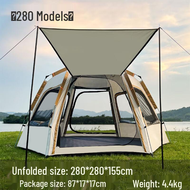 JinXun Portable Hexagonal Automatic Pop-Up Camping Tent