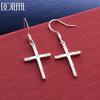 925 Sterling Silver Cross Pierced Earrings Fashion Jewelry