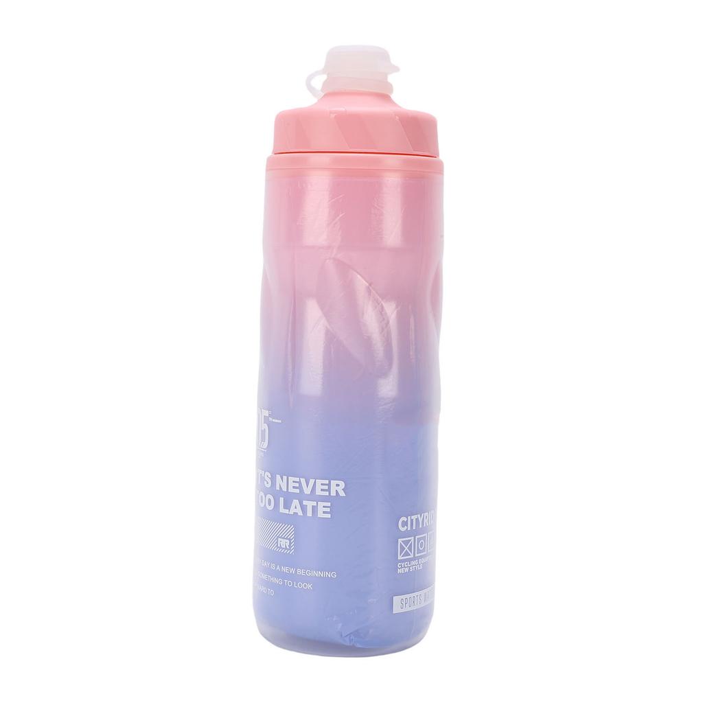 Bike Water Bottle 610ml Large Capacity Insulated Squeeze Cycling Drink Bottle for Hiking Running Travel
