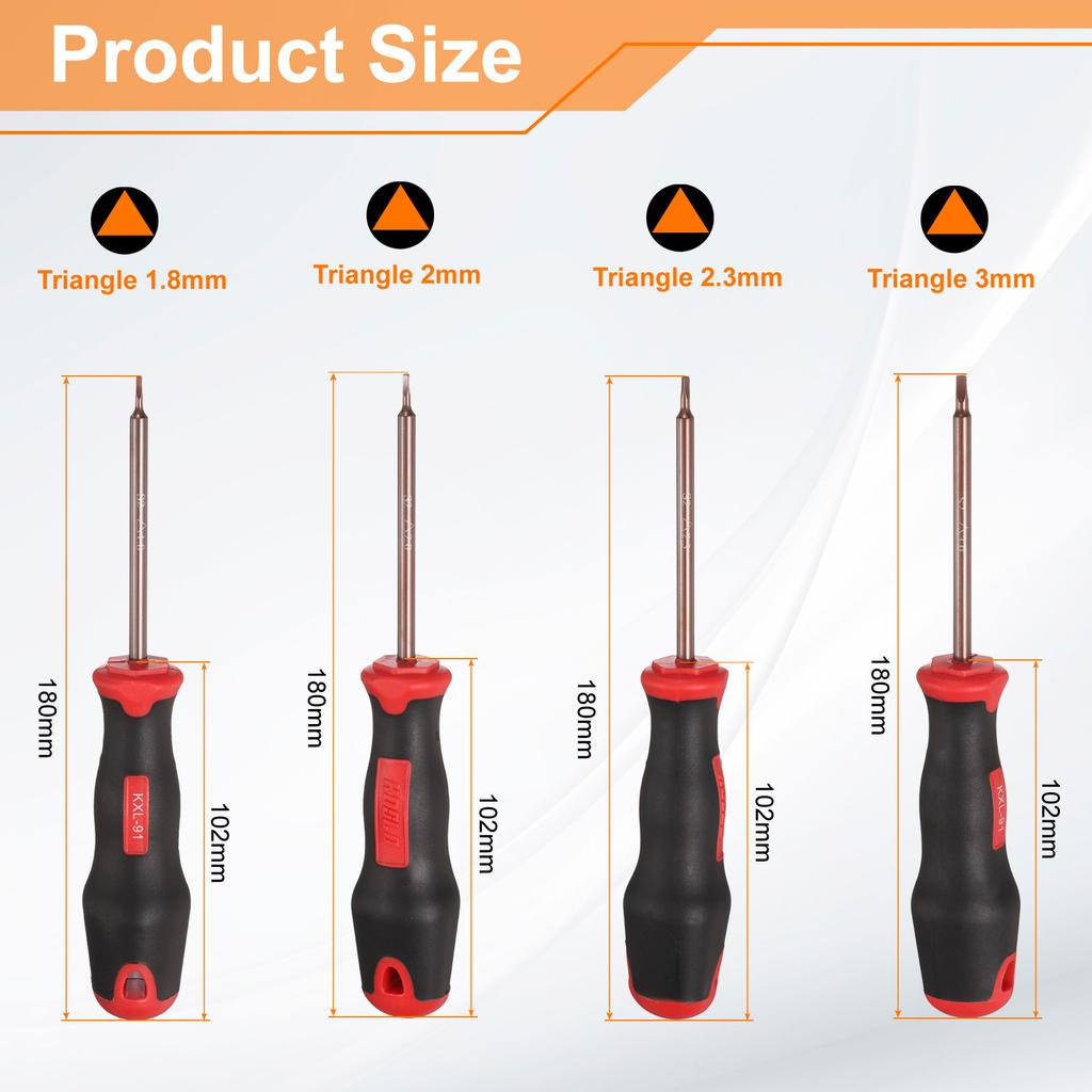 4pcs Y3/Y4/Y5/Y6 U1.7-2.6 Y Tip U-Type Triangle Screwdriver Magnetic Tip Screwdrivers S2 Alloy Steel DIY Repairing Hand Tools