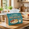 1pc Retro Diner Tissue Box with Breakfast Food Sign - Vintage Suitable for Rolls/Facial Tissues/Napkins Storage Organizer, Napkin Holder for Home, Car