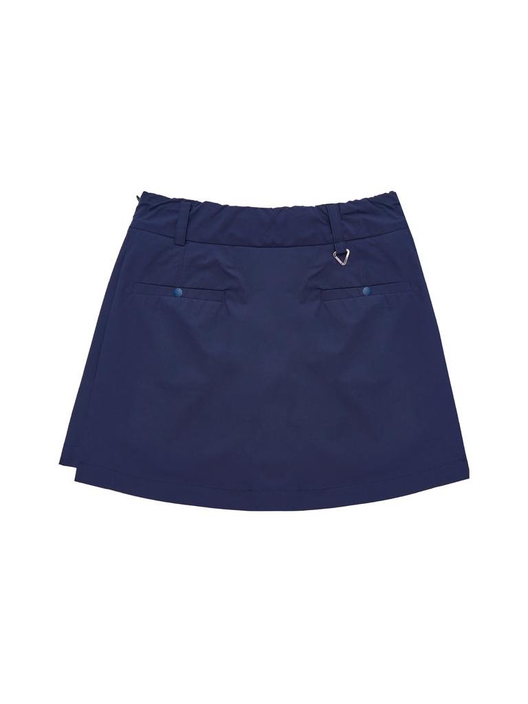 Button Play Pocket Pleated Skirt Culottes_Navy